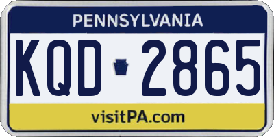 PA license plate KQD2865