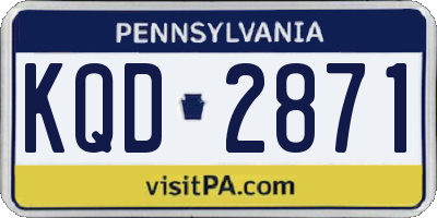 PA license plate KQD2871