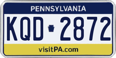 PA license plate KQD2872
