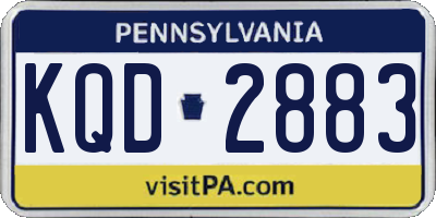 PA license plate KQD2883