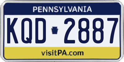 PA license plate KQD2887