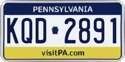 PA license plate KQD2891