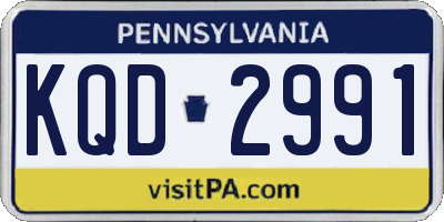 PA license plate KQD2991