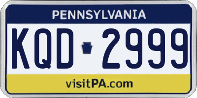 PA license plate KQD2999