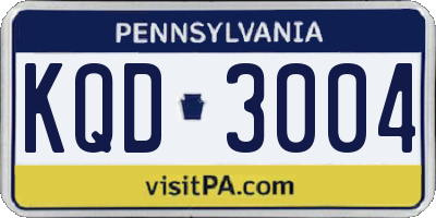 PA license plate KQD3004