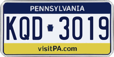 PA license plate KQD3019