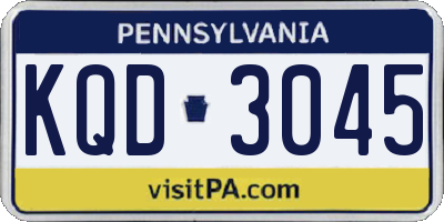 PA license plate KQD3045