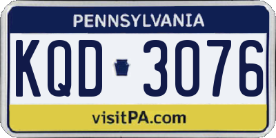 PA license plate KQD3076