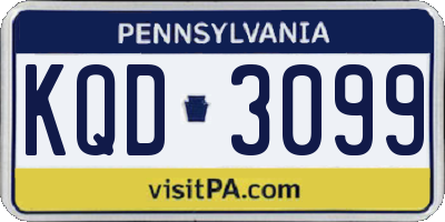 PA license plate KQD3099