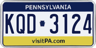 PA license plate KQD3124