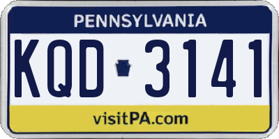 PA license plate KQD3141