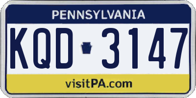 PA license plate KQD3147