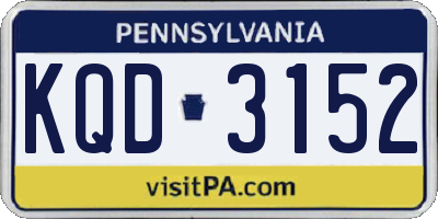PA license plate KQD3152