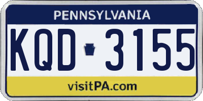 PA license plate KQD3155