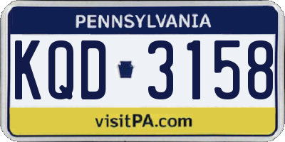 PA license plate KQD3158