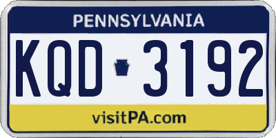 PA license plate KQD3192