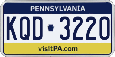 PA license plate KQD3220
