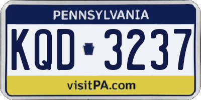 PA license plate KQD3237