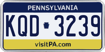 PA license plate KQD3239