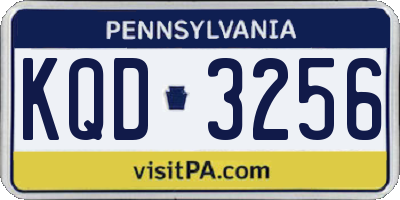 PA license plate KQD3256