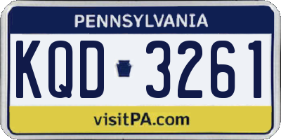 PA license plate KQD3261