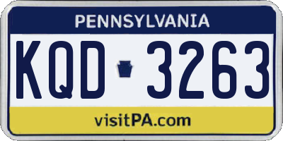 PA license plate KQD3263