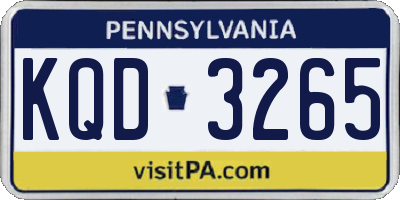 PA license plate KQD3265