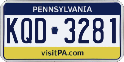 PA license plate KQD3281