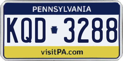 PA license plate KQD3288