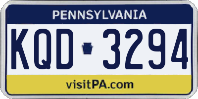 PA license plate KQD3294