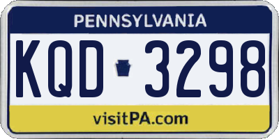 PA license plate KQD3298