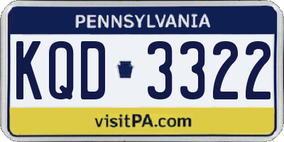 PA license plate KQD3322