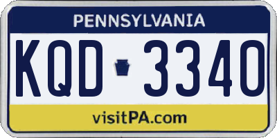 PA license plate KQD3340