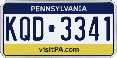 PA license plate KQD3341