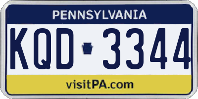PA license plate KQD3344