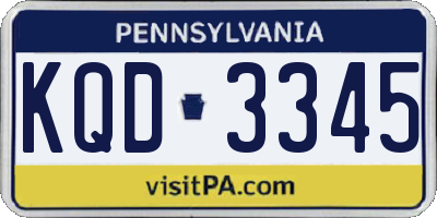 PA license plate KQD3345
