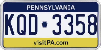 PA license plate KQD3358