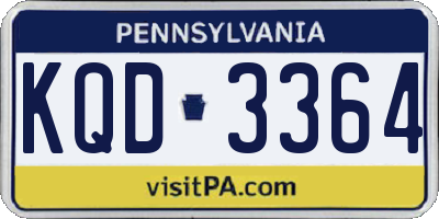 PA license plate KQD3364