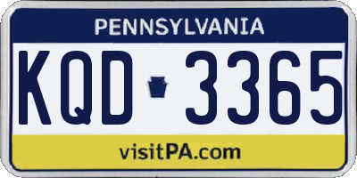 PA license plate KQD3365
