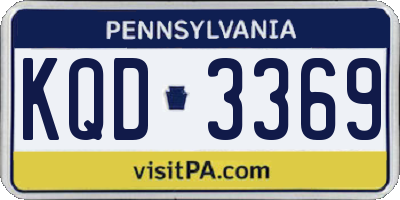 PA license plate KQD3369