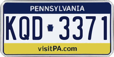 PA license plate KQD3371