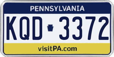 PA license plate KQD3372