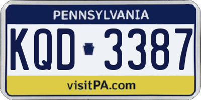 PA license plate KQD3387