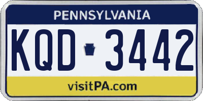 PA license plate KQD3442