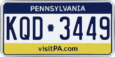 PA license plate KQD3449