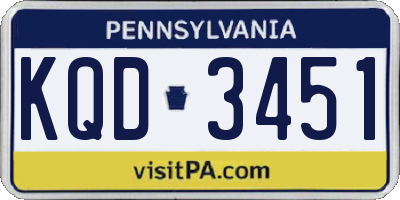 PA license plate KQD3451