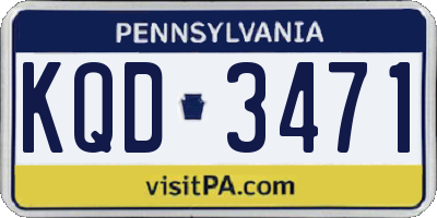 PA license plate KQD3471