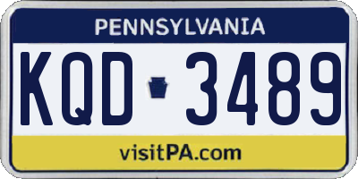 PA license plate KQD3489