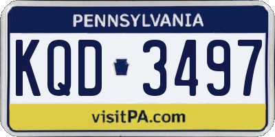 PA license plate KQD3497