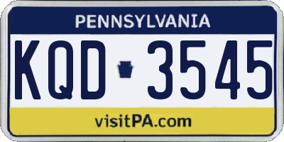 PA license plate KQD3545